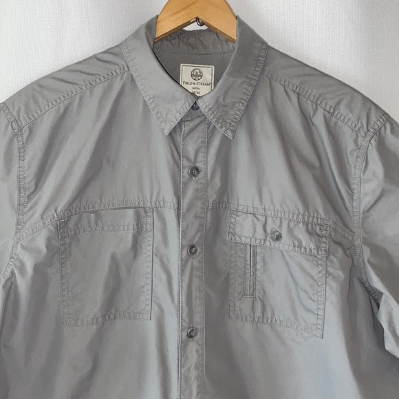 Field & Streams Grey Button Down Short Sleeved Shirt - Picture 2 of 12